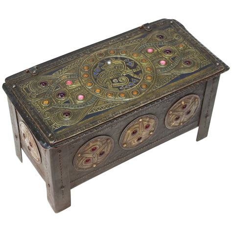 daguet metal boxes|Art Nouveau French Jeweled Metal Repousse Box, Alfred Daguet .